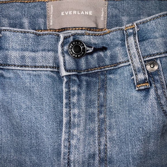 Everlane Light Wash Raw Hem High Rise Blue Jeans Size 29 - Picture 6 of 7